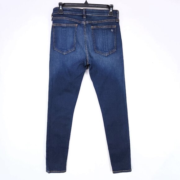 Rag & Bone Jeans Women’ S 27 Cate Mid Rise Ankle Skinny Dark Wash Blue Denim - Picture 2 of 14